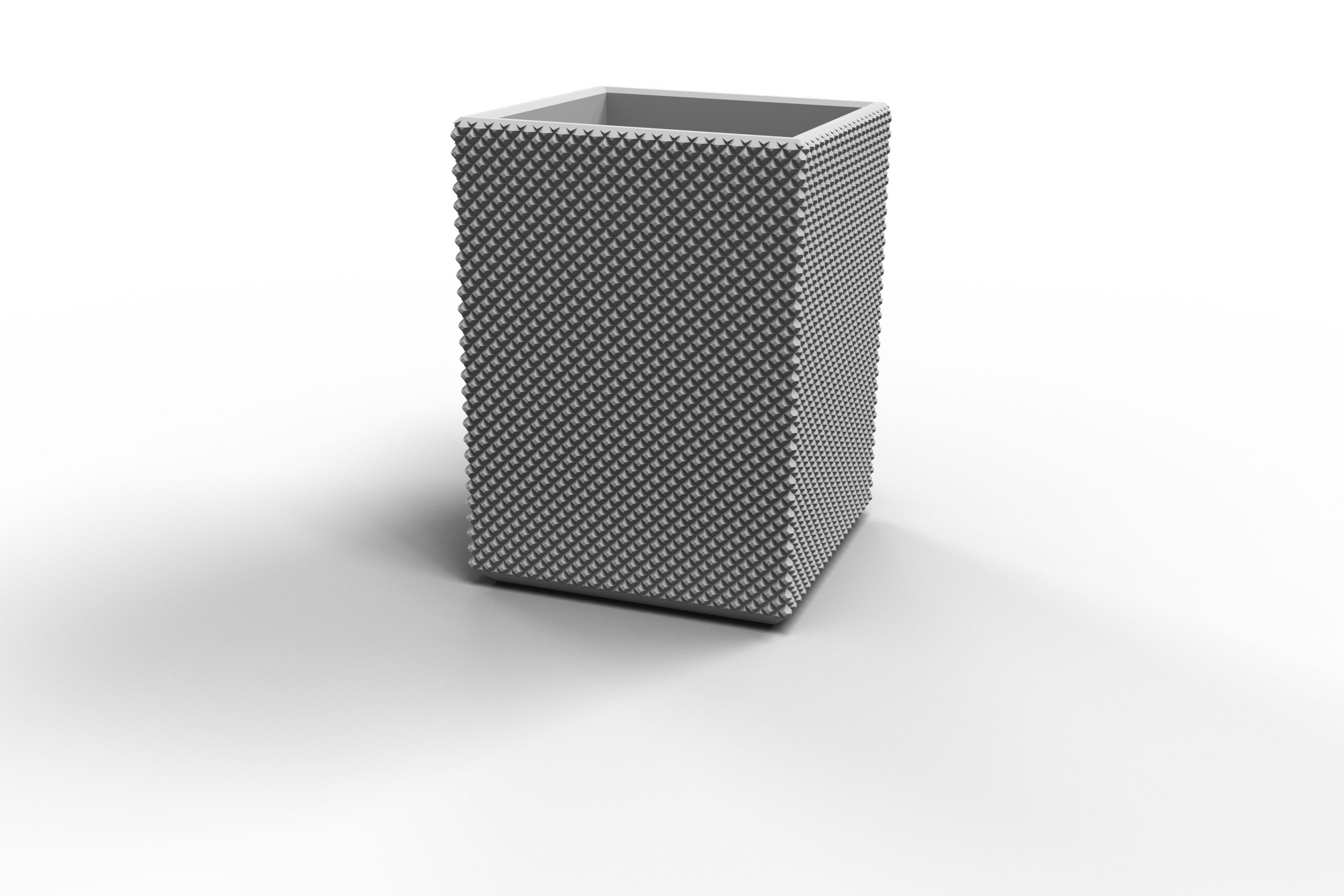 PENCIL HOLDER RECTANGULAR FLAT KNURLING