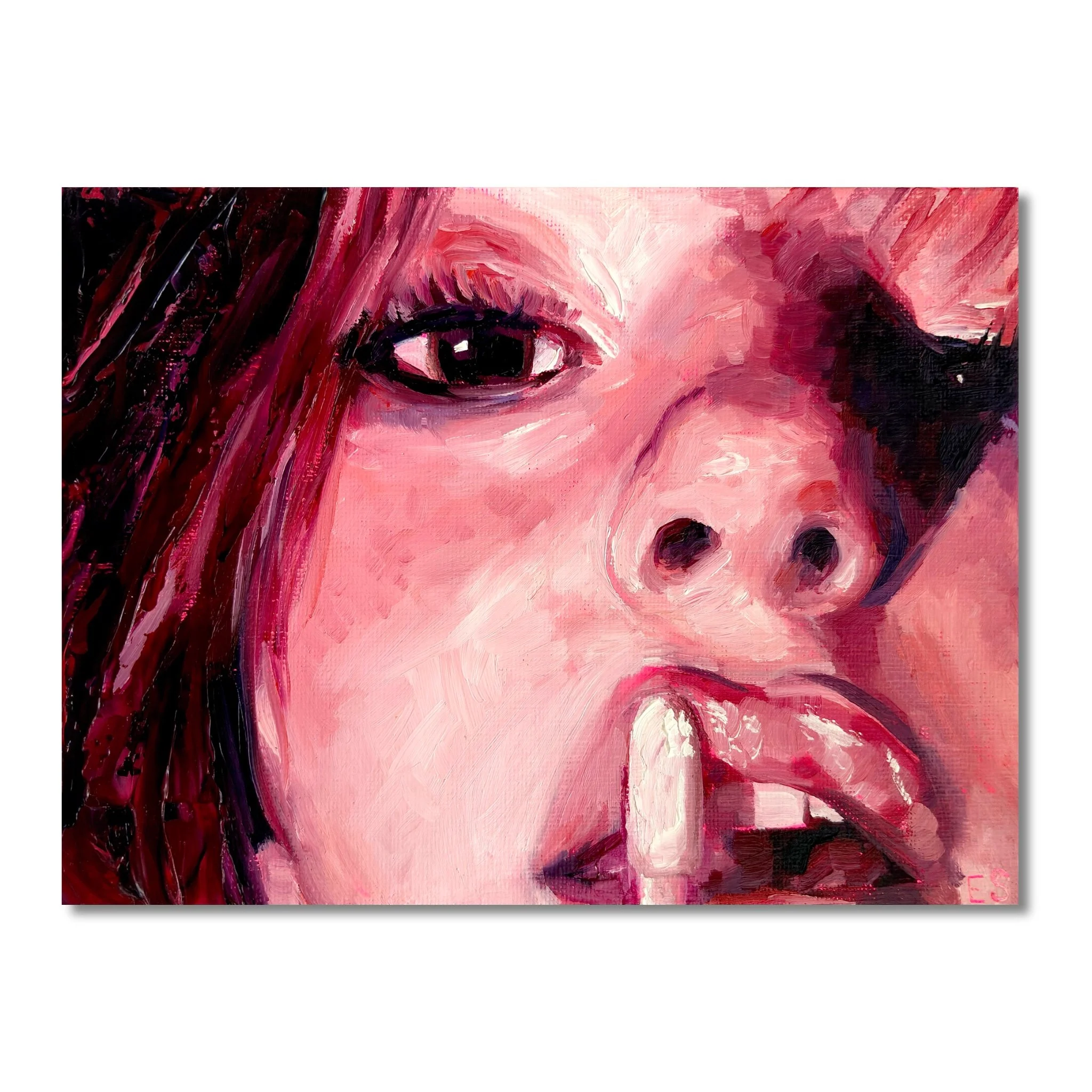 applying lipgloss — Fine Art Print