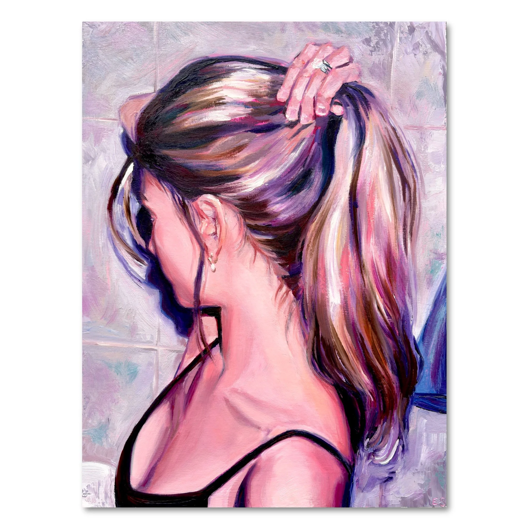 tying your hair up — Fine Art Print