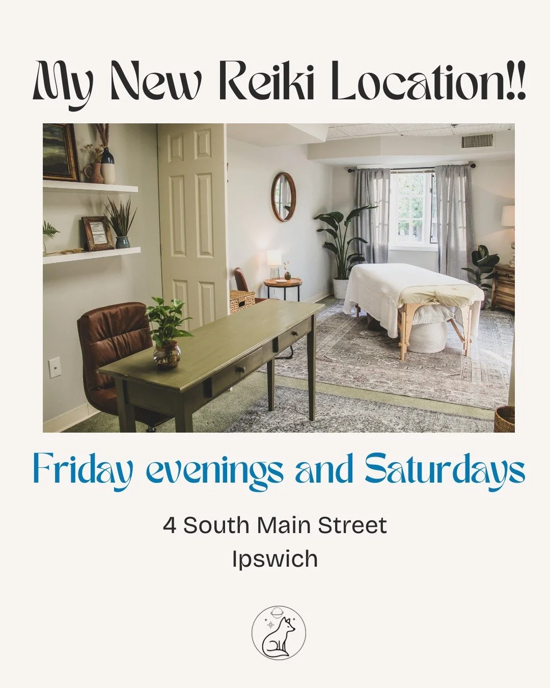 I'm so happy to share I have a home for my weekend Reiki practice💌 I'm open for business, and I'd love to work with you!