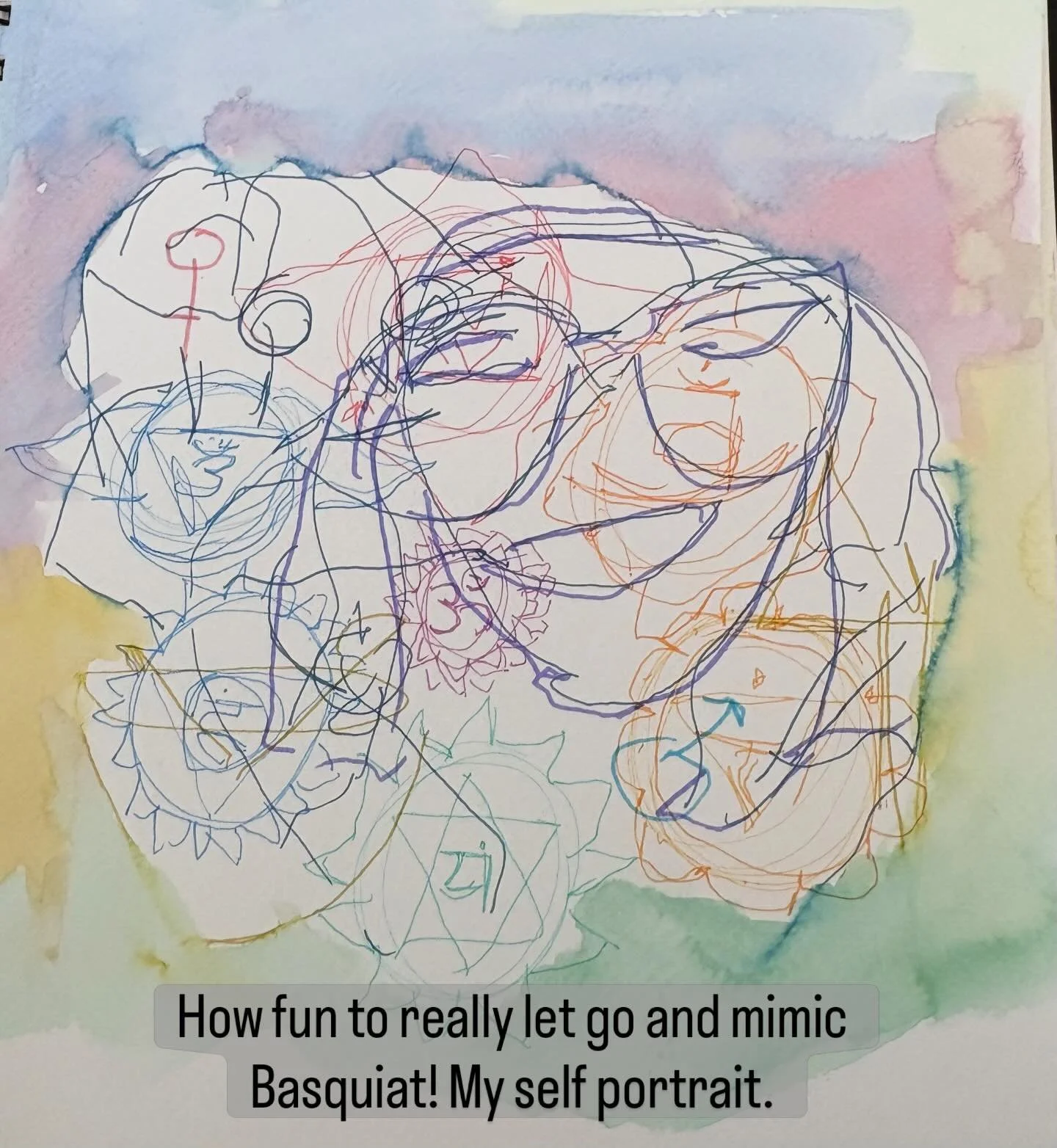 I watched a video of Basquiat dancing while he painted. So free of thinking! He never finished art school and filled his ( all too short) life with museums, books and exploration.  He said, &ldquo;I don&rsquo;t think about art when I am working. I tr