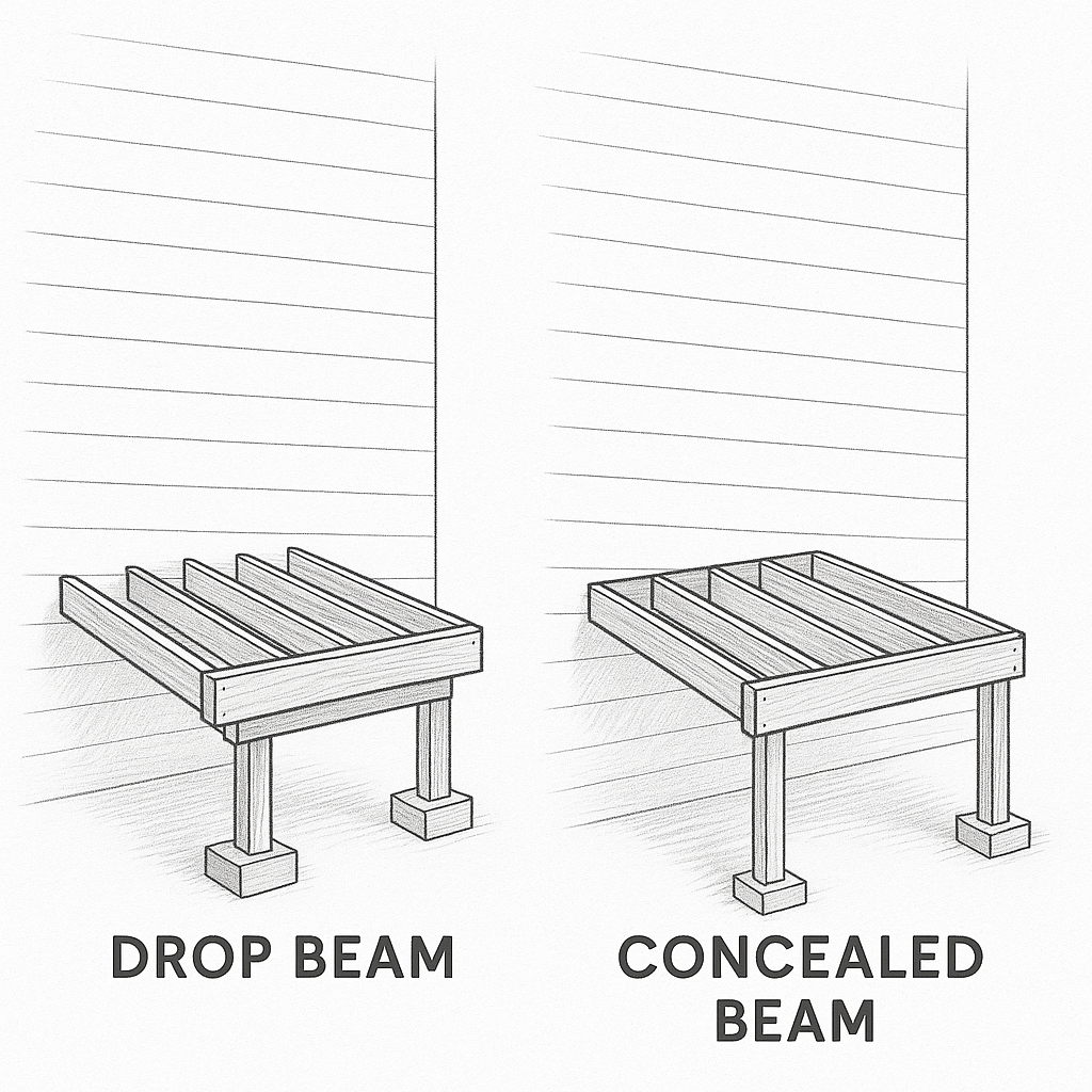 Concealed Beam vs. Drop Beam 