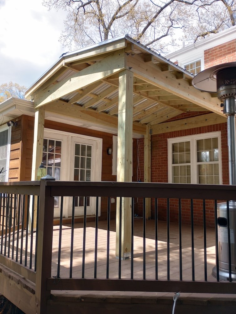 Canopy on rear garden deck