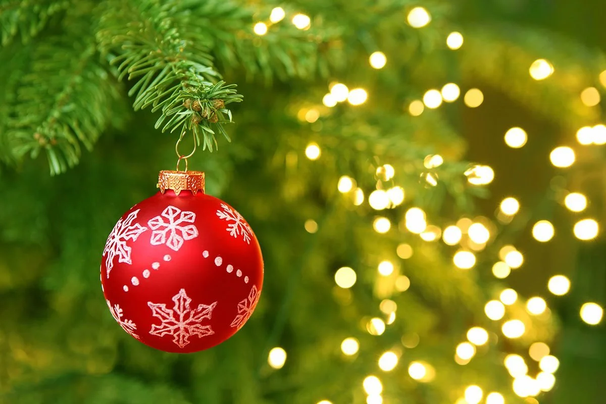 Red-Christmas-Ornament-with-White-Snowflakes-Hanging-on-a-Christmas-Tree-Branch-1200x800.jpg