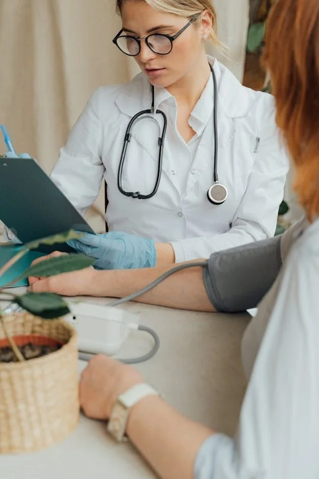 Healthcare provider assesses patient