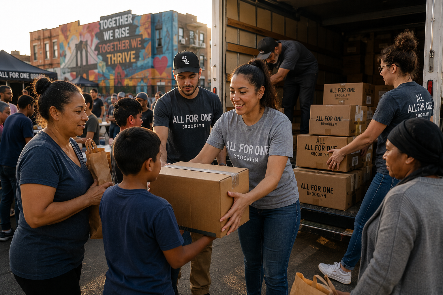 Volunteers helping the community