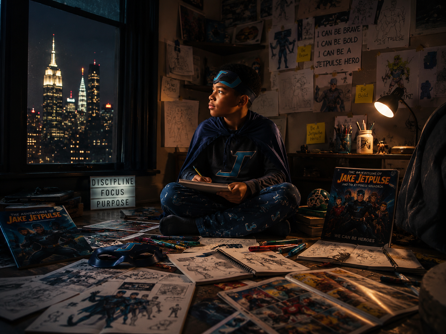 A young boy dreams of being a superhero