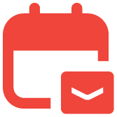 A red calendar icon with a smaller calendar overlaying the bottom right corner