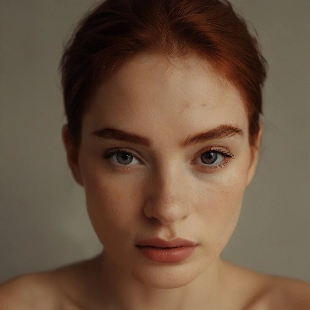 Thick brows with auburn pigment