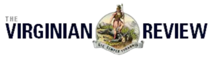 Logo for the Virginian Review featuring a central emblem with a person on horseback and text reading 'Virginian Review'.