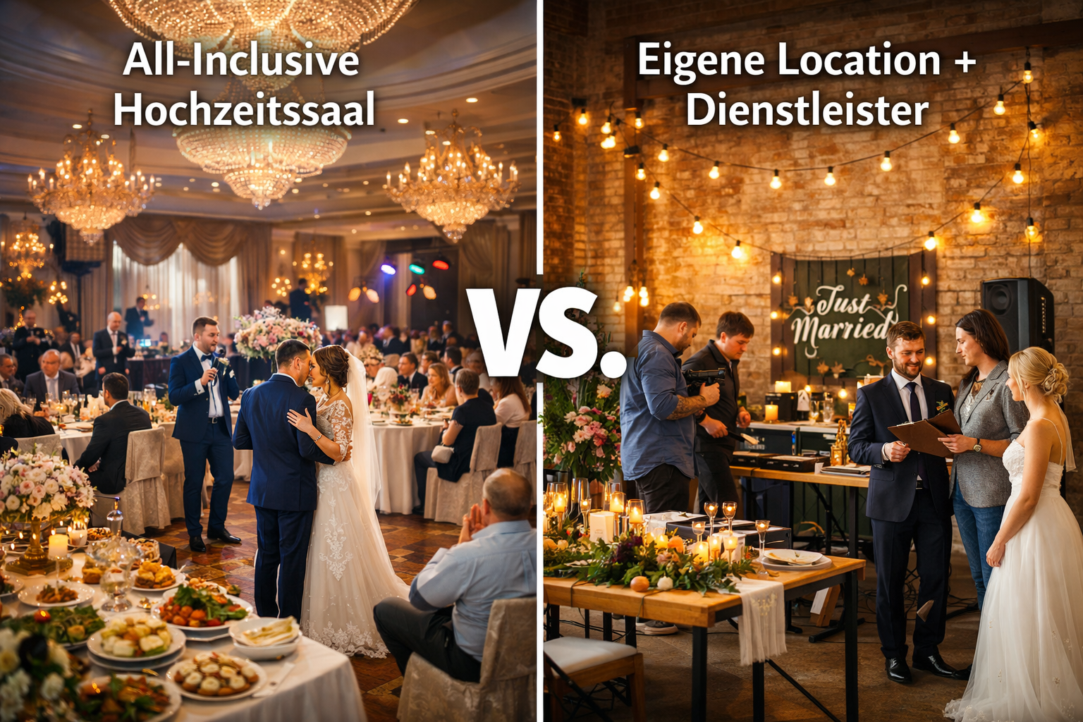 Lohnt sich ein All-Inclusive-Hochzeitssaal für eine deutsch-russische Hochzeit – oder lieber Location + einzelne Dienstleister?