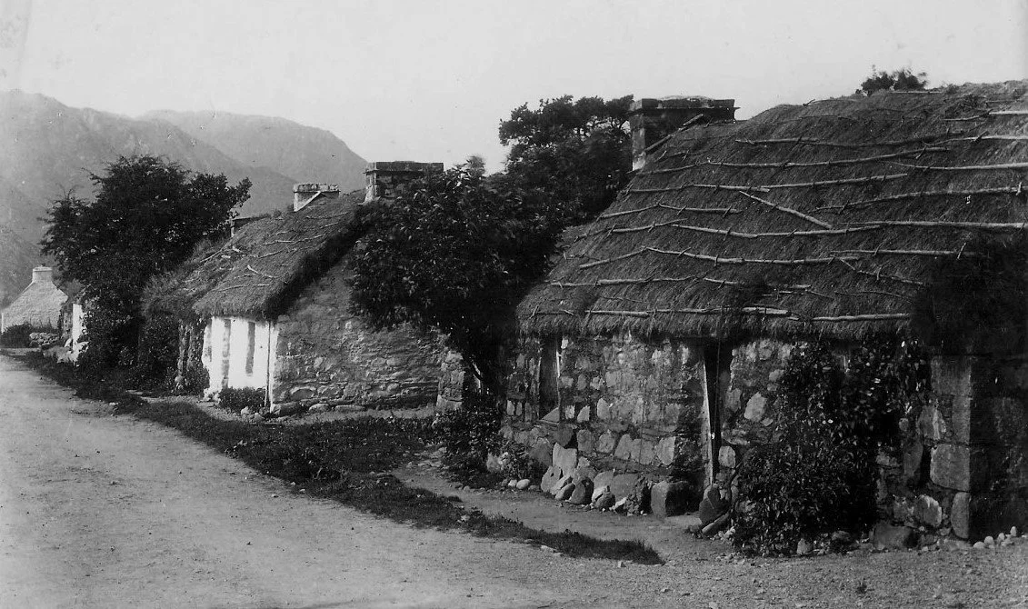 Old Photograph Thatched Cottages Glencoe Scotland.jpeg