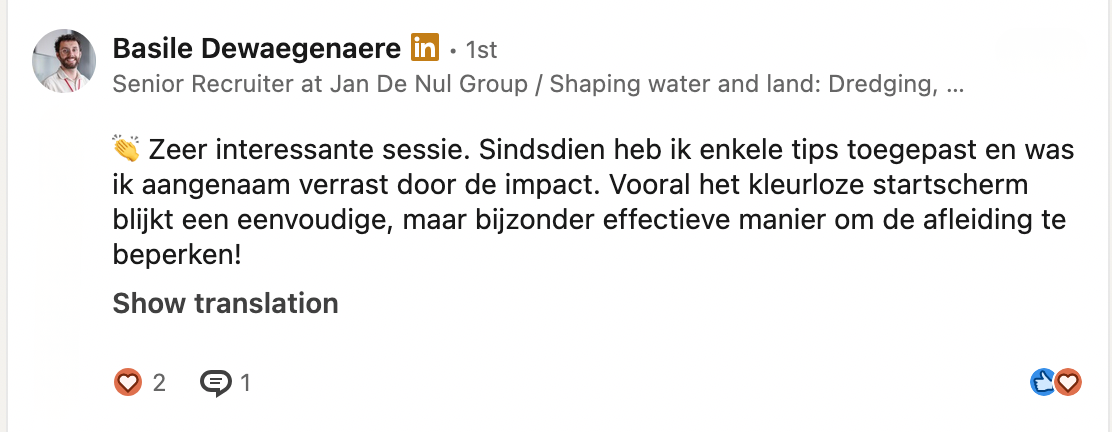 Getuigenis van Basile over de keynote