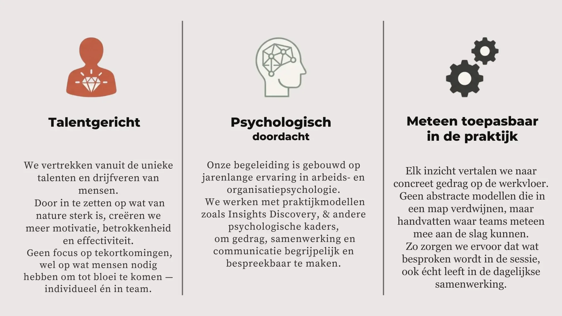 de drie peilers van onze aanpak