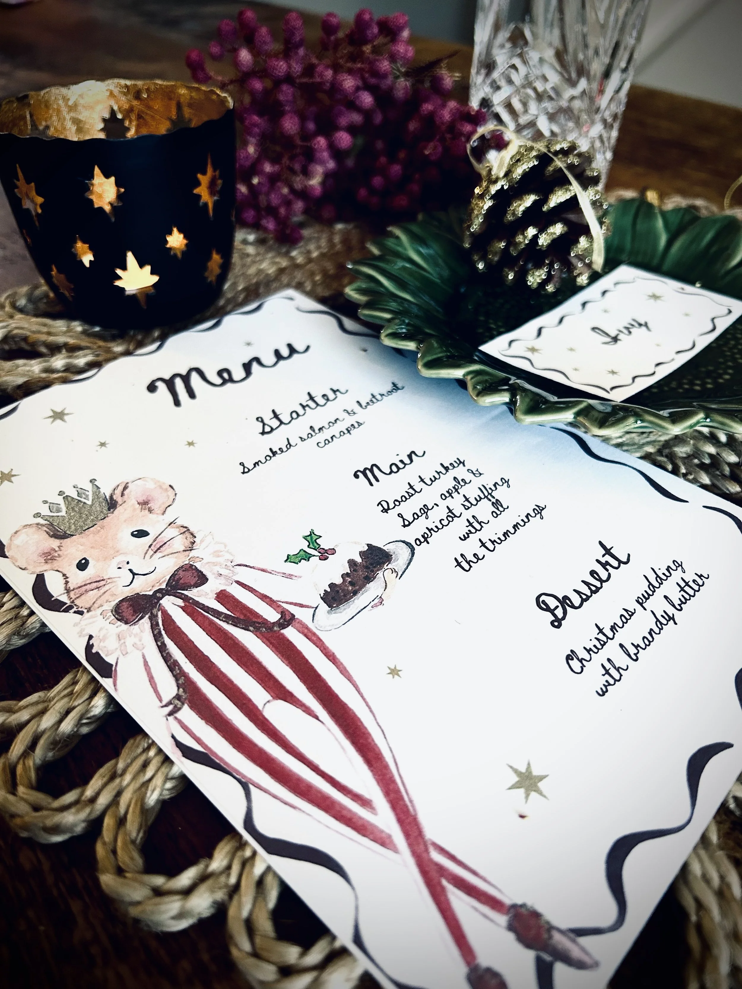Christmas Mouse Menu Template