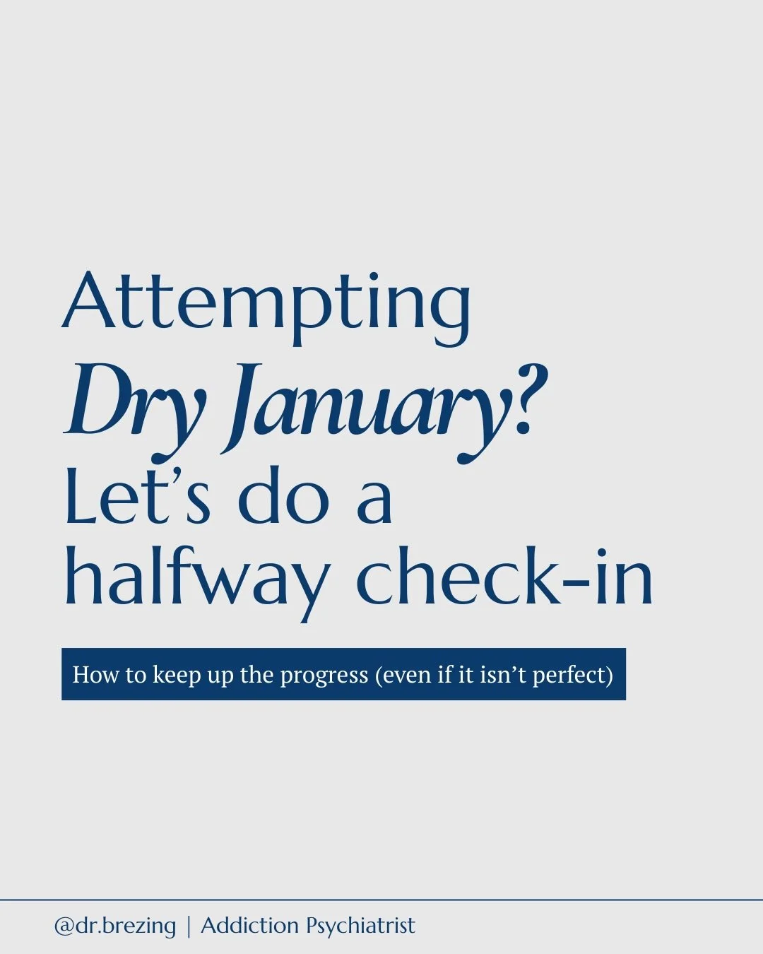 Did your dry January get a little wet? 

That&rsquo;s no reason to give up. Here are my thoughts on long-term behaviour change after 15+ years as an addiction psychiatrist. 

#dryjanuary #sobrietyjourney #addictionawareness #psychologytips