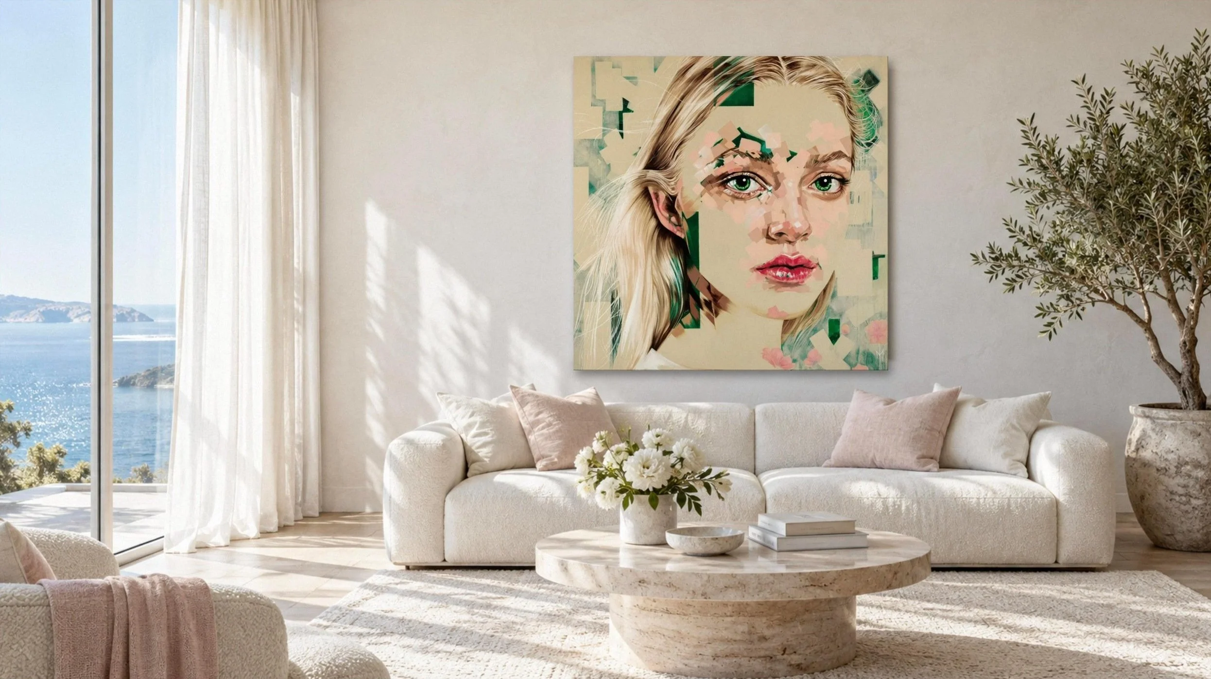 L'Innocent by Michelle Kohler in a sunlit coastal living room