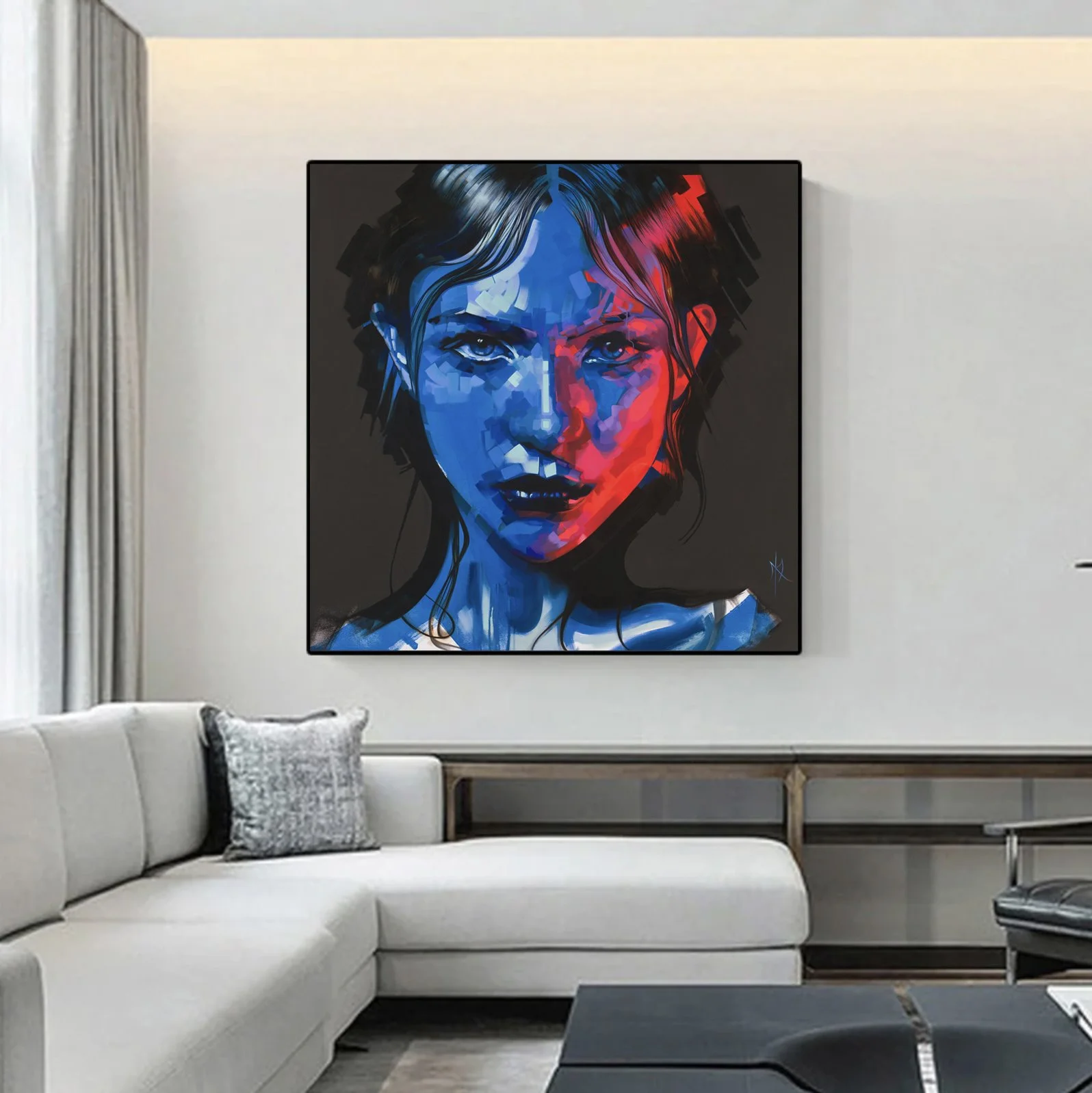 Natalya print by Michelle Kohler shown in a living room (room mockup)