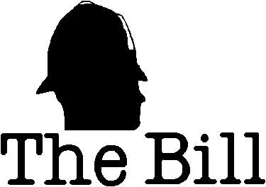 Silhouette of a man's head wearing a hat with the text 'The Bill' underneath.
