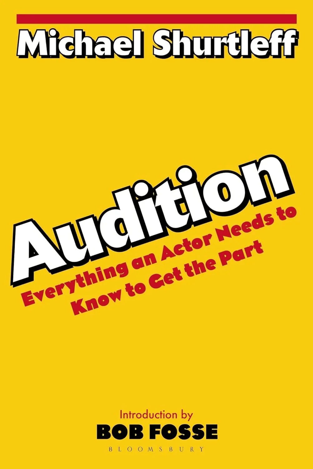 Book cover titled 'Audition: Everything an Actor Needs to Know to Get the Part' with author Bob Fosse, published by Bloomsbury.