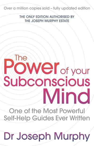 Book cover titled "The Power of your Subconscious Mind" by Dr. Joseph Murphy, highlighting it's a best-selling self-help guide, authorized by the Joseph Murphy estate, with over a million copies sold.
