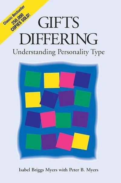 Cover of the book titled 'Gifts Differing: Understanding Personality Type' by Isabel Briggs Myers and Peter B. Myers, with colorful squares and a yellow banner indicating it is a classic bestseller with 250,000 copies sold.