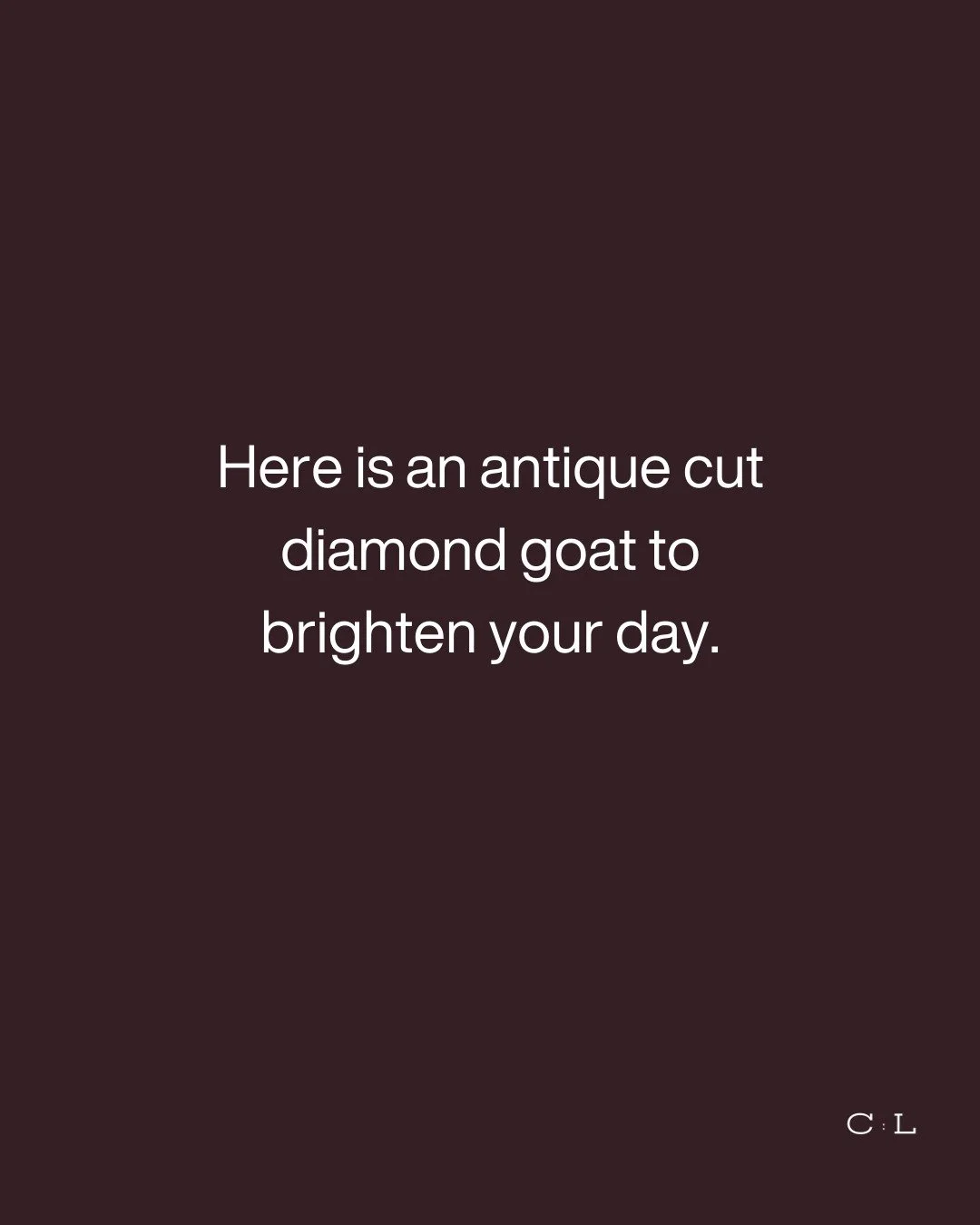 It's the weekend, so here is an antique cut lab grown diamond goat by @jeeva_diamond 

#craftsmanship #labgrowndiamond