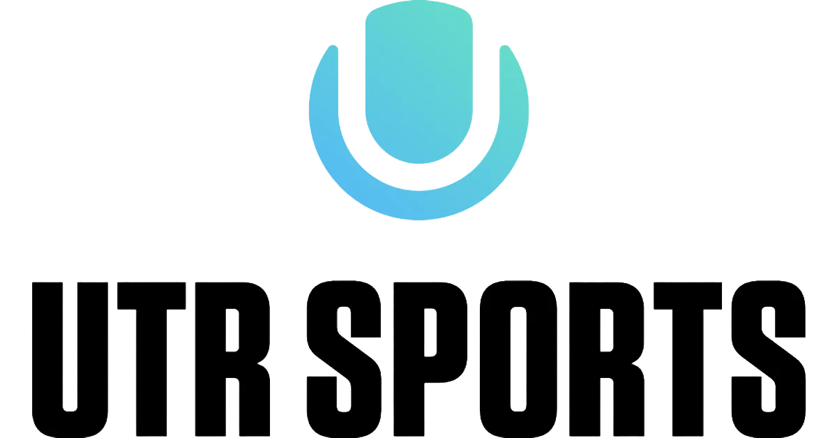 A stylized microphone logo above the text "UTR SPORTS" in bold black letters.