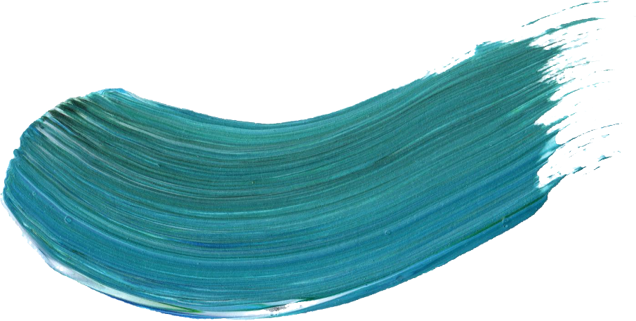 A brush stroke of teal and blue watercolor paint.