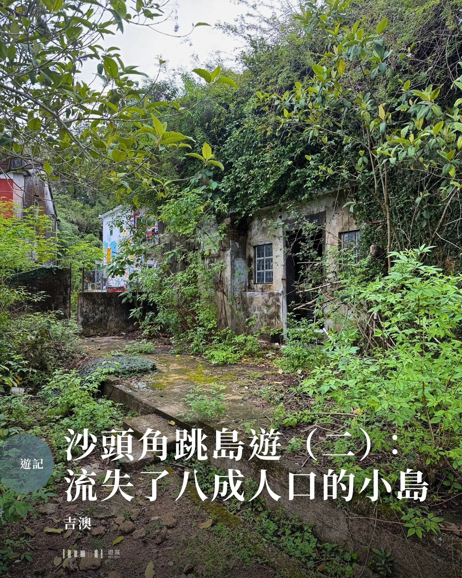 香港有一個島嶼，在半個世紀間失去了八成人口。這個小島是位於深圳鹽田僅一公里對岸、形狀像一個反轉「之」字的吉澳。連接吉澳和沙頭角的渡輪，每天只有五班；吉澳來往馬料水和大水坑的渡輪，更每日各只有一班來回。如此位於香港邊陲的小島，到底是一個怎樣的地方？

▍人去樓空的大街&mdash;&mdash;為什麼？

登島後，最先迎接遊客的是一條寧靜的大街。大街上許多房屋已經荒廢或者崩塌，內裏頹垣敗瓦，只剩下門前的介紹牌說明這些房子或商店原來的故事。少數依然營業的包括兩間餐廳和兩間賣茶果、缽仔糕等傳統小食的小