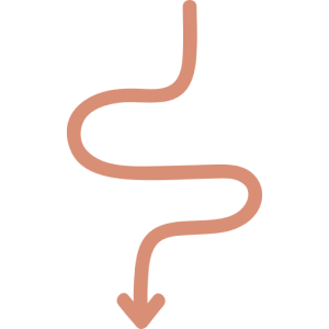 Simple illustration of a winding downward-pointing arrow.