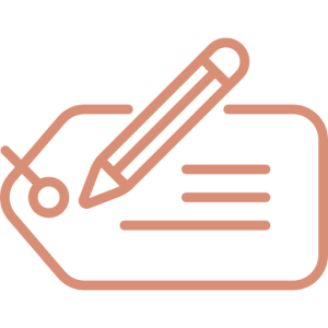 Icon of a pencil writing on a notepad