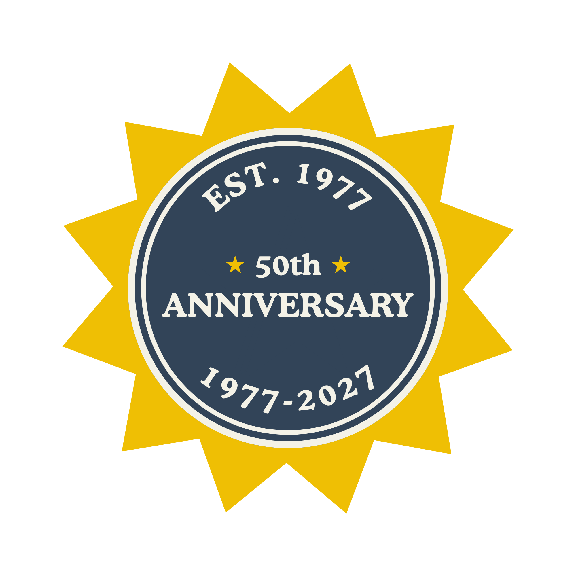 Blizzard of ’77 50th Anniversary badge celebrating 1977–2027