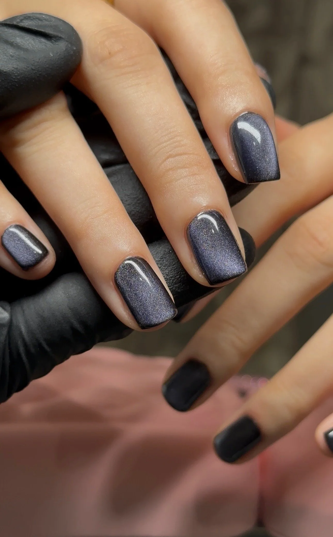 chrome , cat eye nails, gel manicure