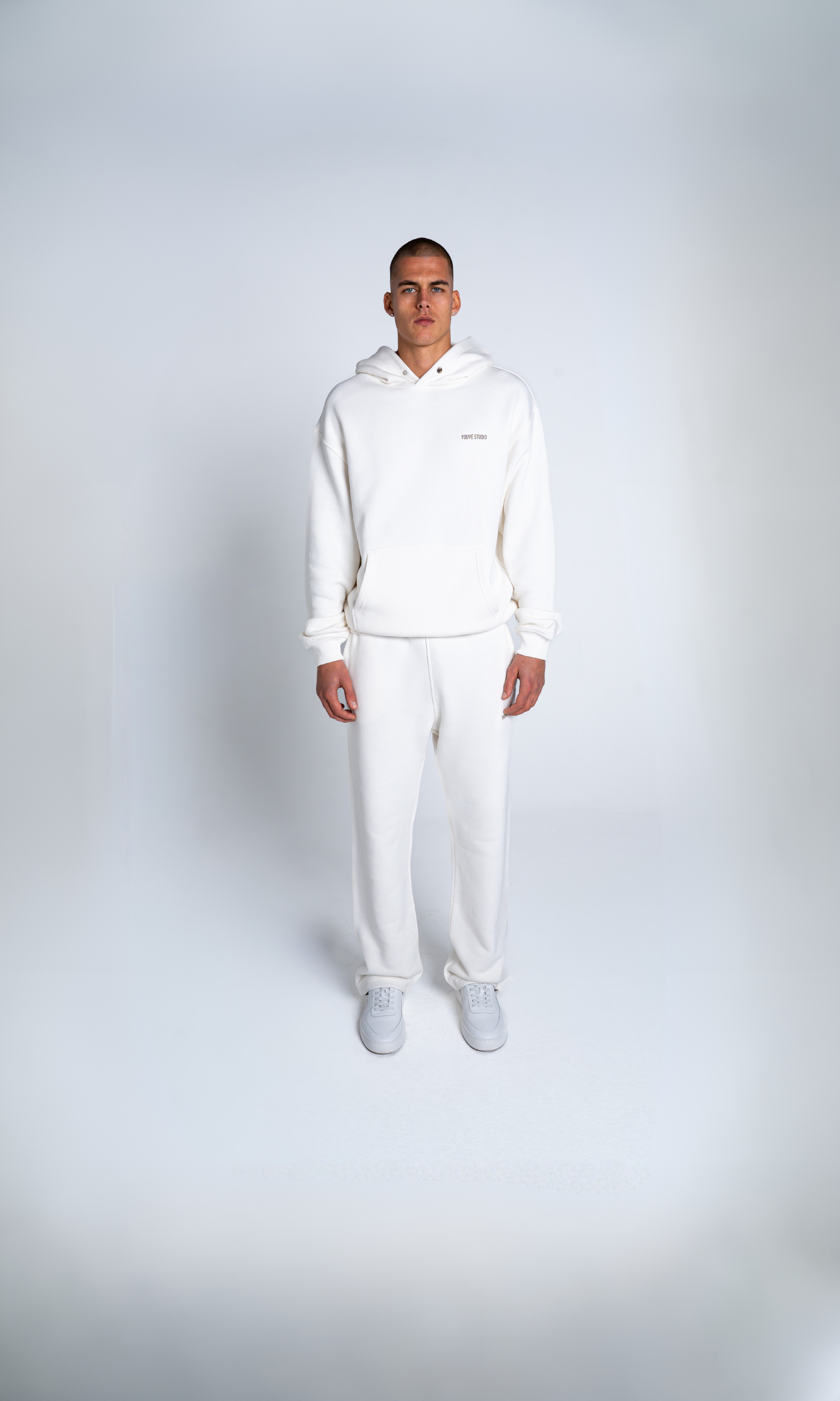 Cream Oversized Heavyweight Cotton Hoodie