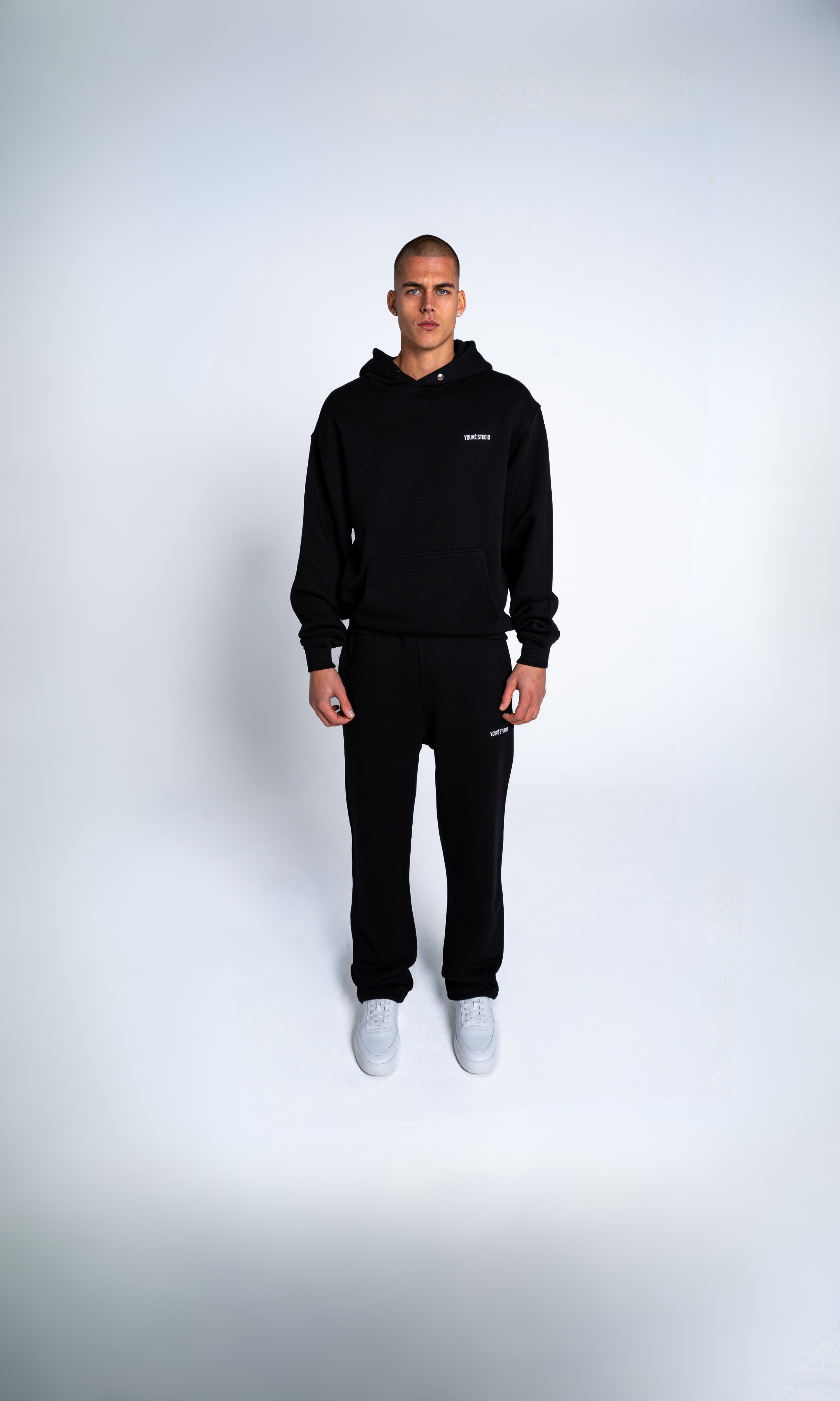 Black Straight Fit Heavyweight Cotton Jogger