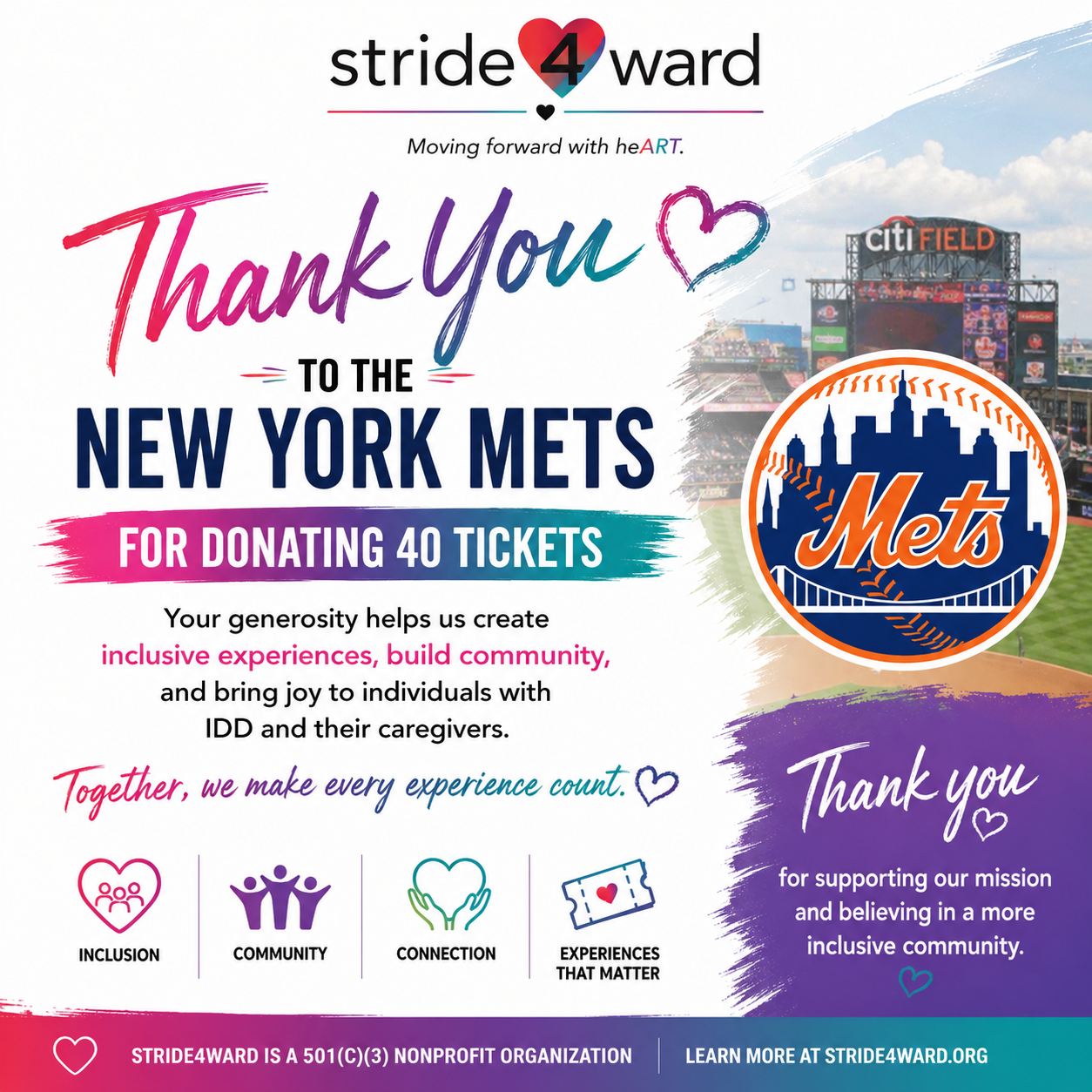 s4w-Mets Game Day Sat, Sept 5, 2026 4:10pm