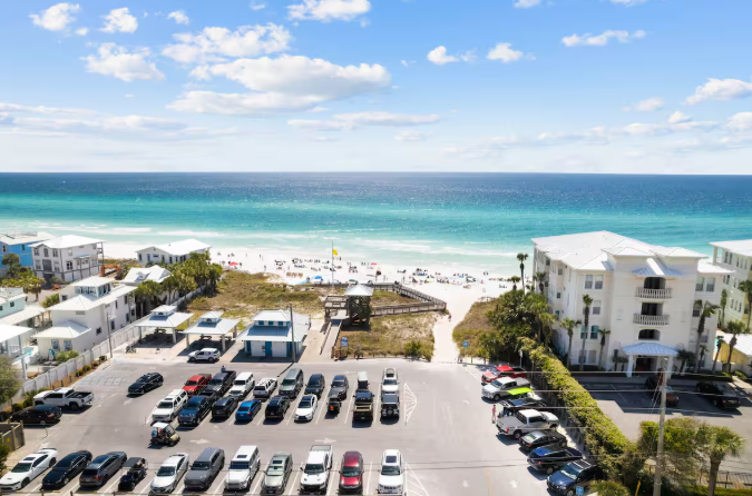 Ed Walline Beach Access with parking, restrooms, outdoor shower and dune crossover