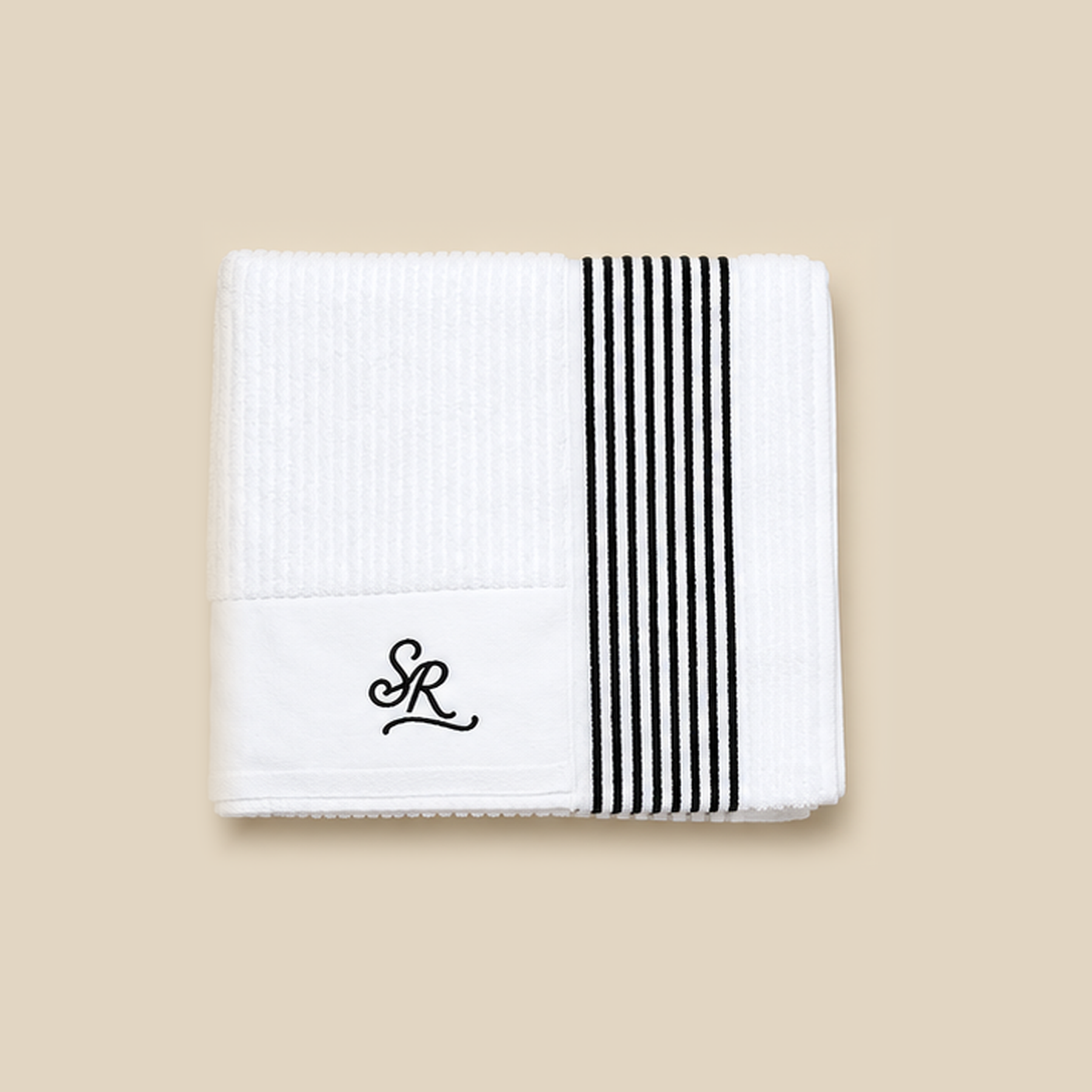 SR - Striped Golf Towel – Black Stripe