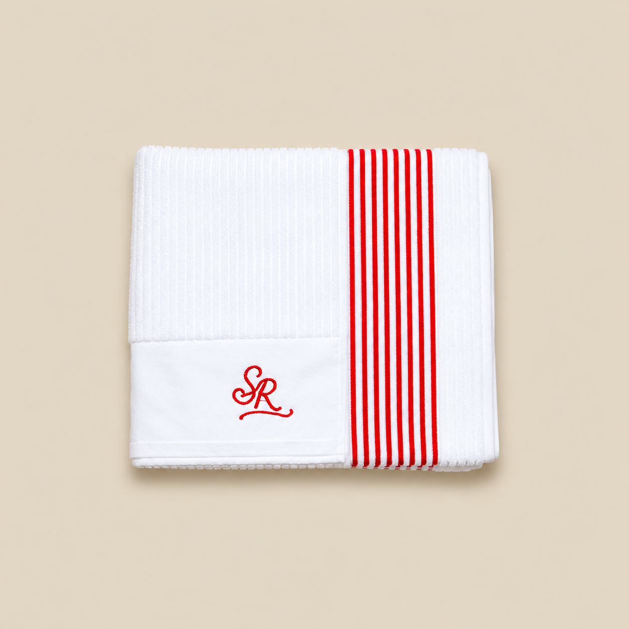 SR - Striped Golf Towel – Red Stripe