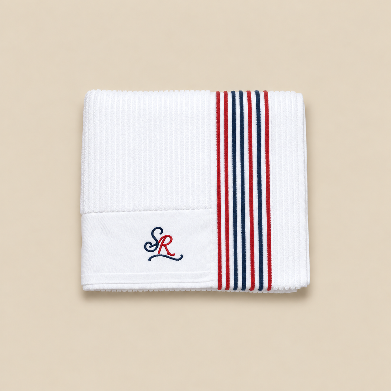 SR - Striped Golf Towel – Red & Blue Stripe