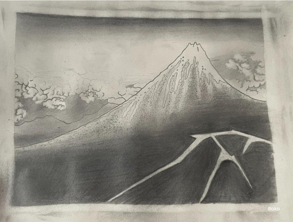 A replica drawing of Hokusai's Storm below Mount Fuji, part of the series 36 Views of Mount Fuji

#hokusai #ukiyoe #mountfuji #mountfujiviews  #graphitedrawing