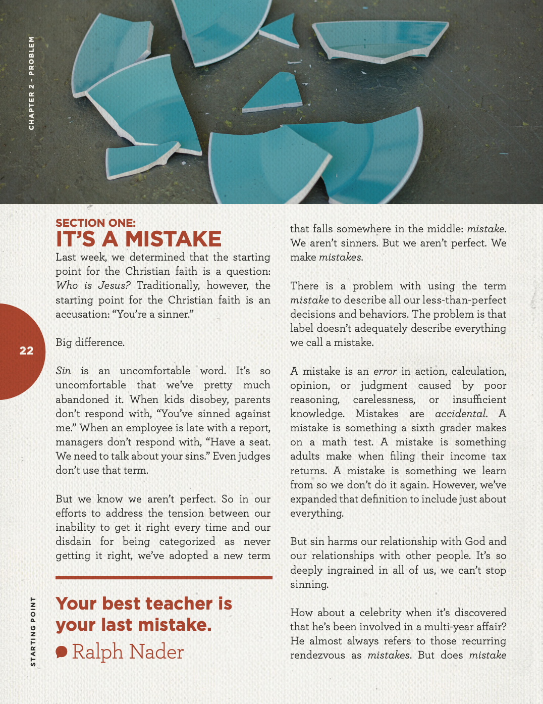 Broken ceramic or porcelain plates on a dark surface, with some pieces scattered. The plates are blue with a textured pattern.