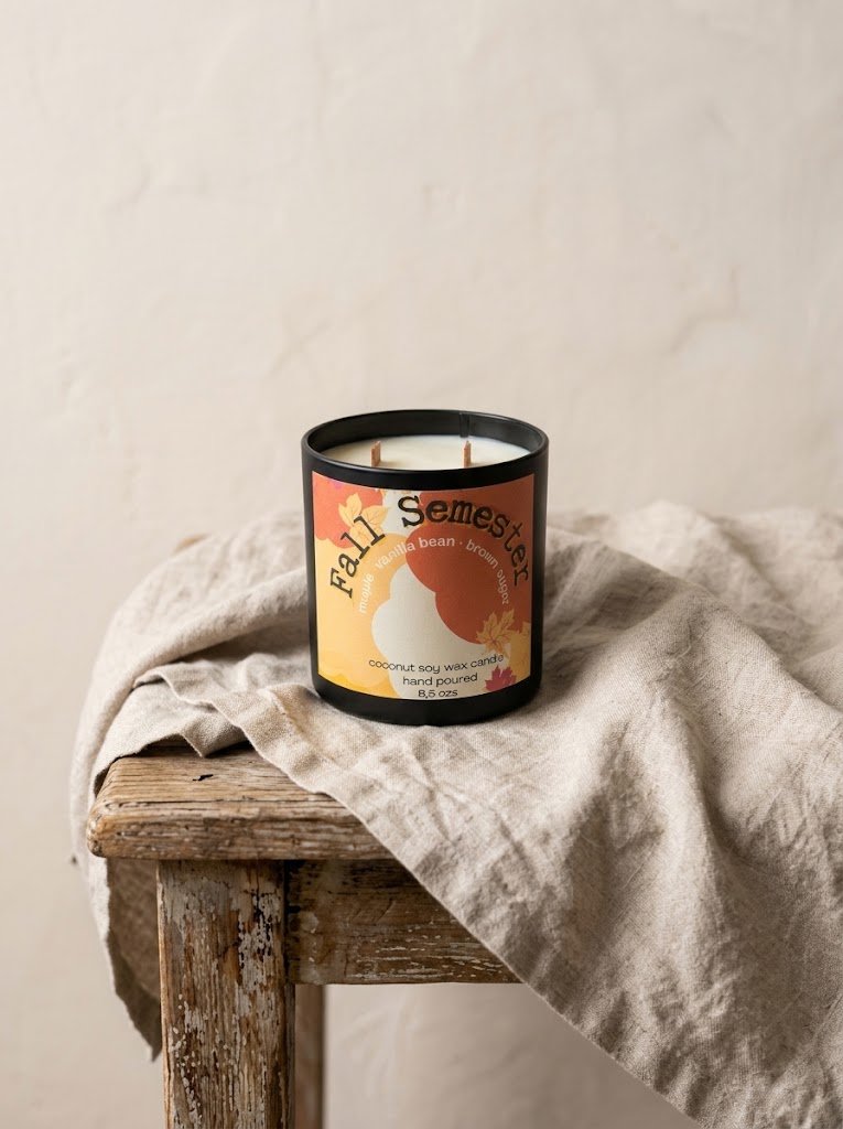 Fall Semester vegan candle