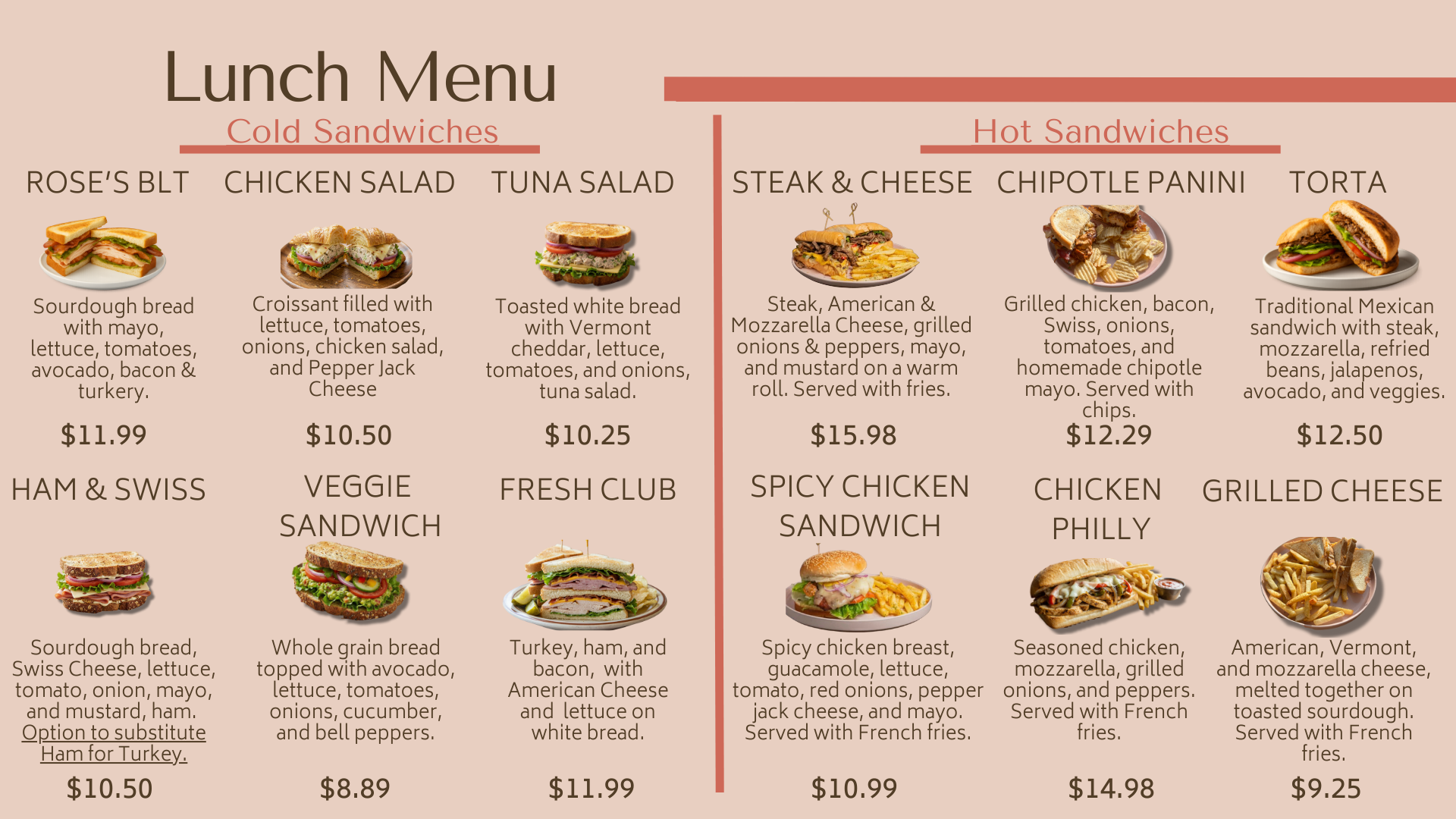Menu — Rose Café