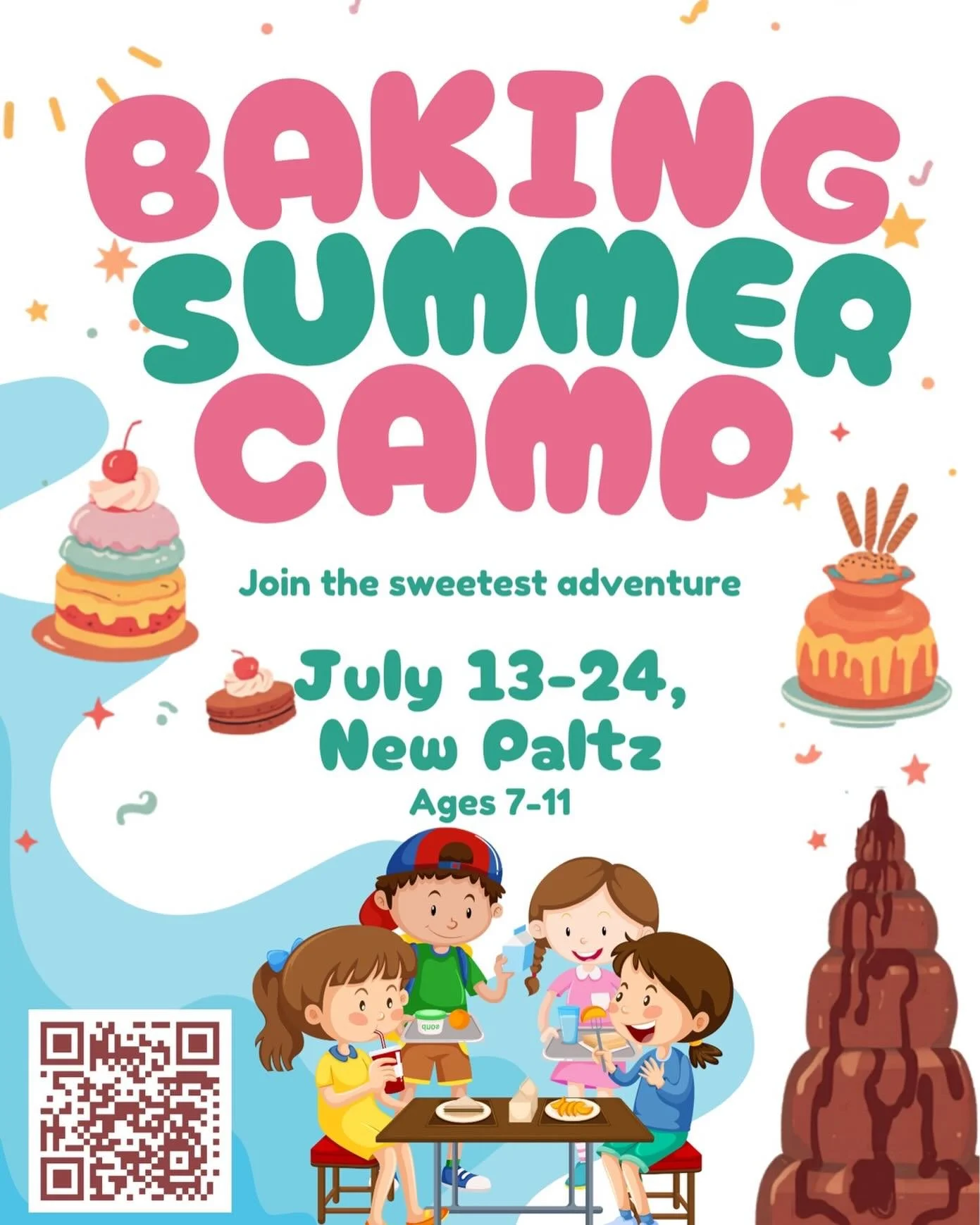 Summer baking camp is almost here! ☀️🧁 

We&rsquo;ll be mixing, decorating, creating, and building confidence in the kitchen all summer long. 

If your child loves baking, getting creative, and bringing home delicious treats, we&rsquo;d love to have
