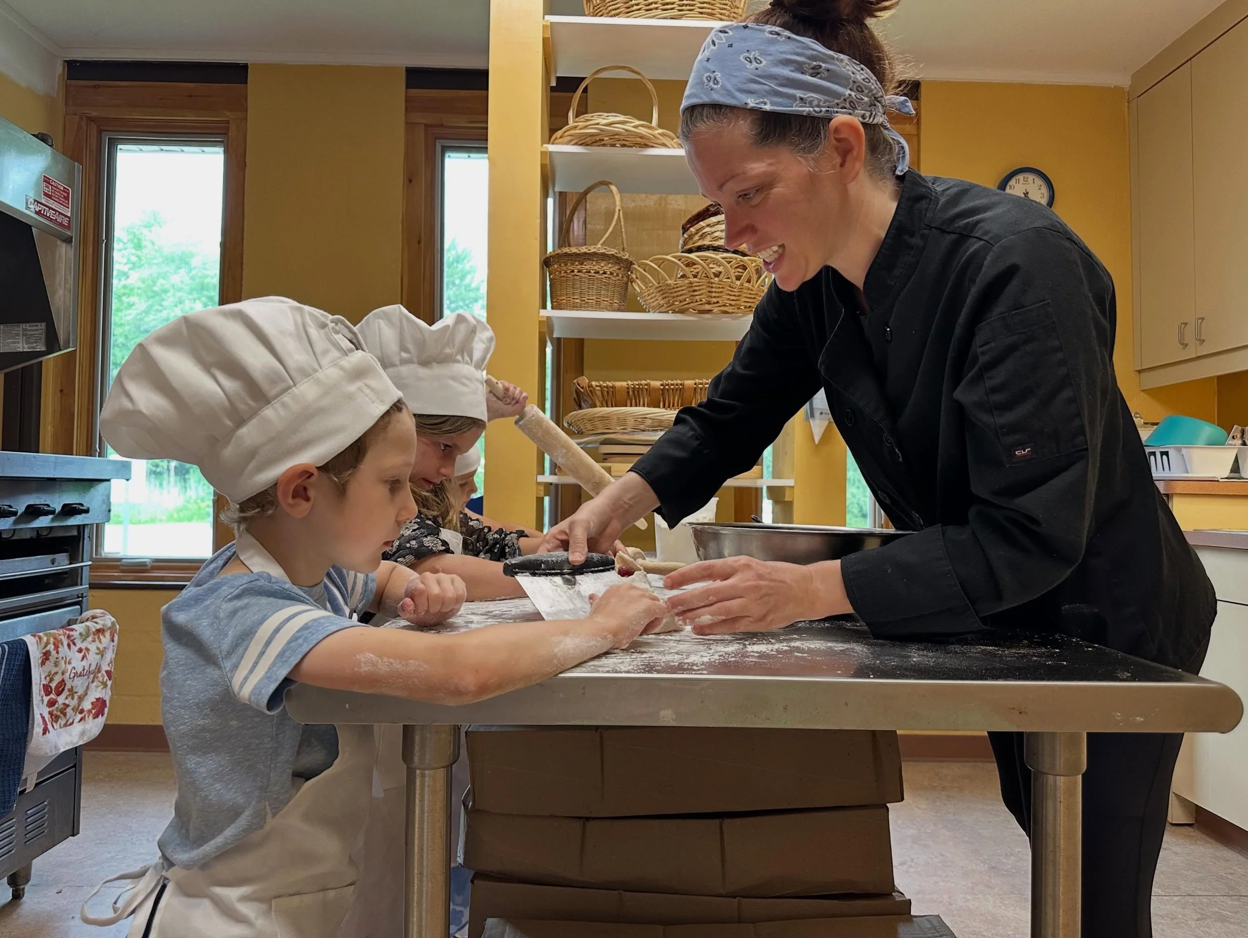 Today we made strawberry galettes from scratch. 🍓

The kids rolled pastry dough, prepared the strawberry filling (made from berries from @wallkillviewfarm ) shaped each galette by hand, and finished them with Nutella and whipped cream.

Watching kid