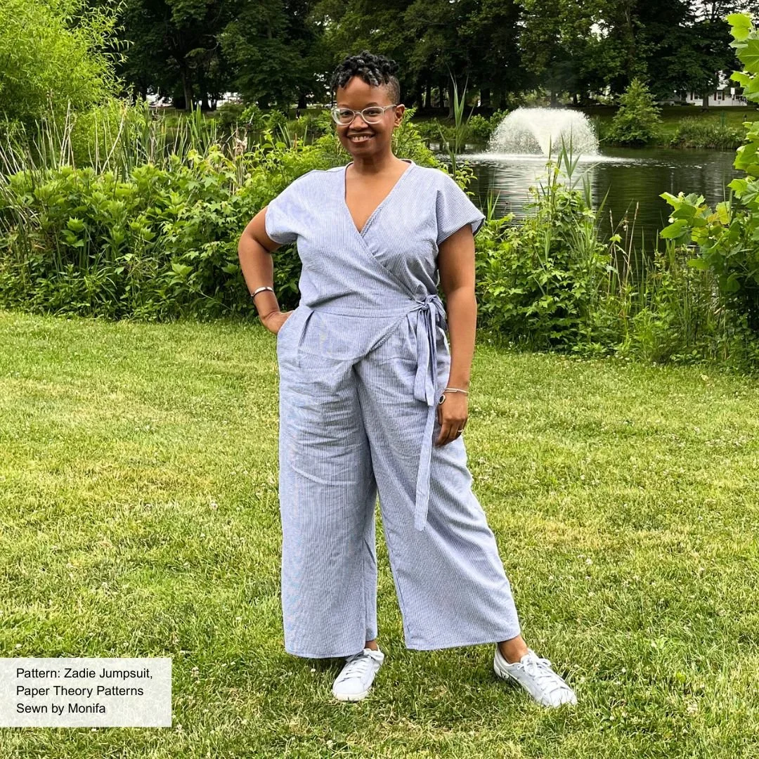 Pattern: Zadie Jumpsuit,
Paper Theory Patterns
Sewn by Monifa