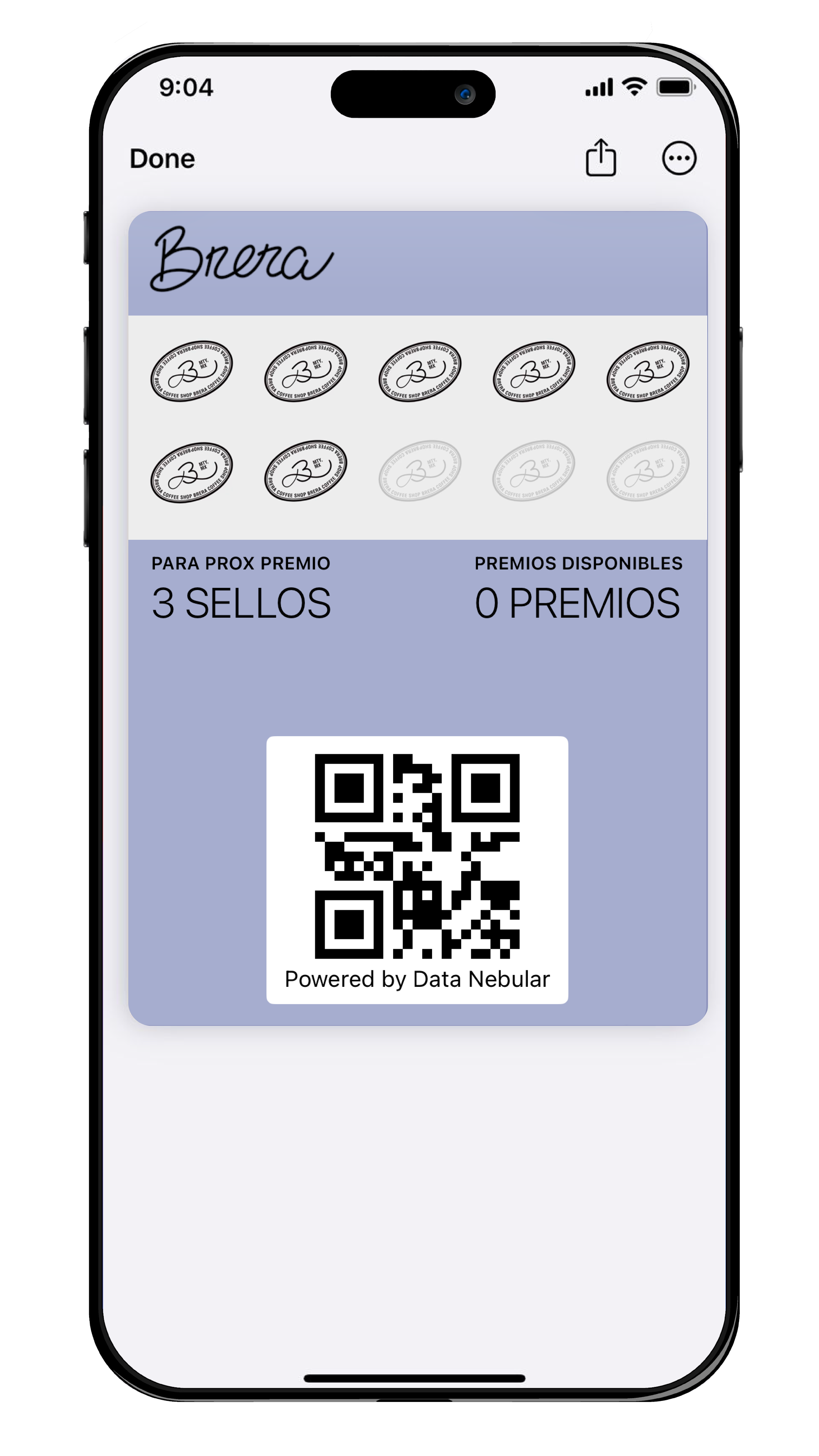 Tarjeta de Aura en Wallet de iPhone