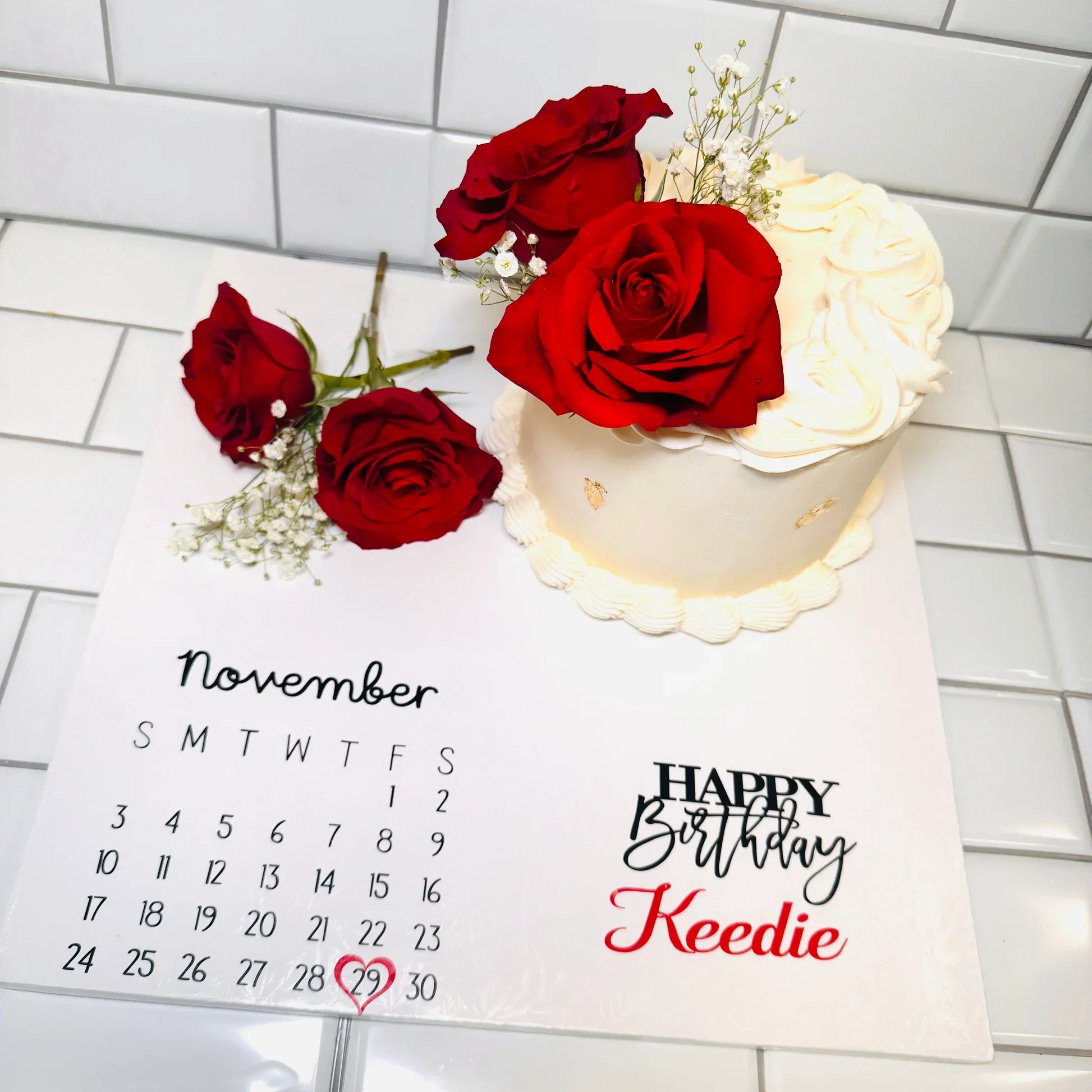 Calendar board cake